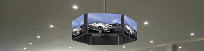 6-fach Monitor Deckenhalterung / 6er Decken Monitorhalterung