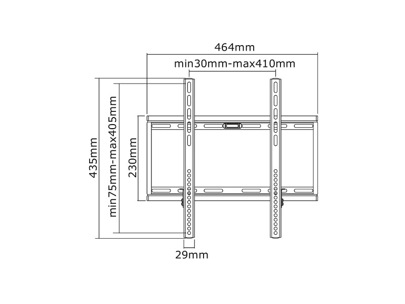 NewStar PLASMA-WKIT1 Wandhalterung Zeichnung