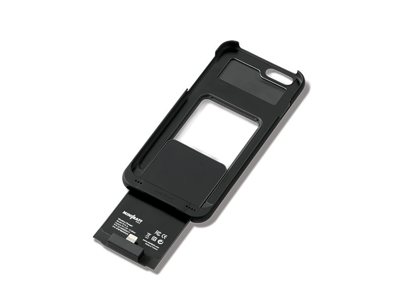 miniBatt MP-IP7 Schutzhülle mit Qi-Ladefunktion für iPhone 7 mit Kartenfach