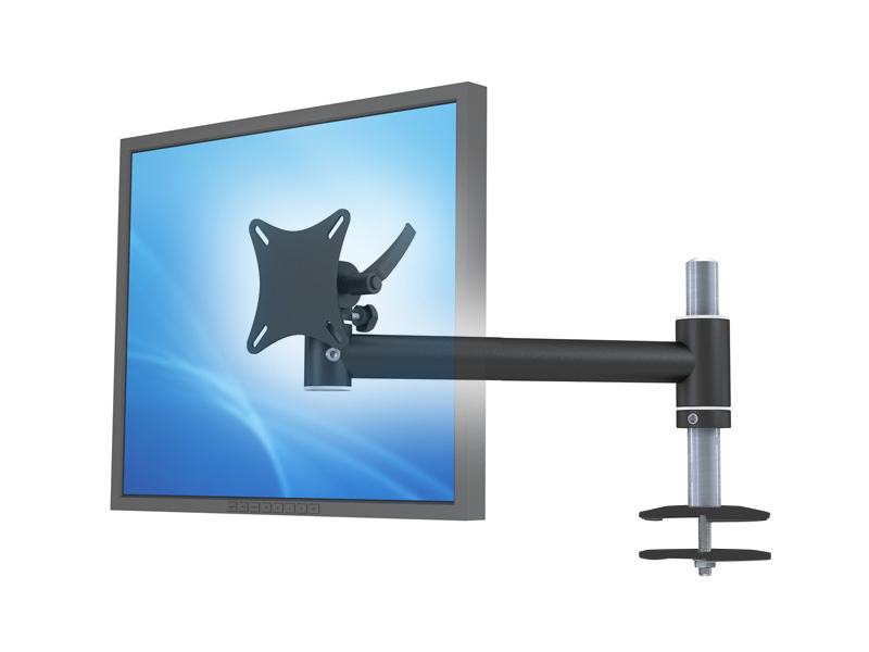 MonLines TFT-Star Tischhalterung Einbau mit Kabelauslass schwarz