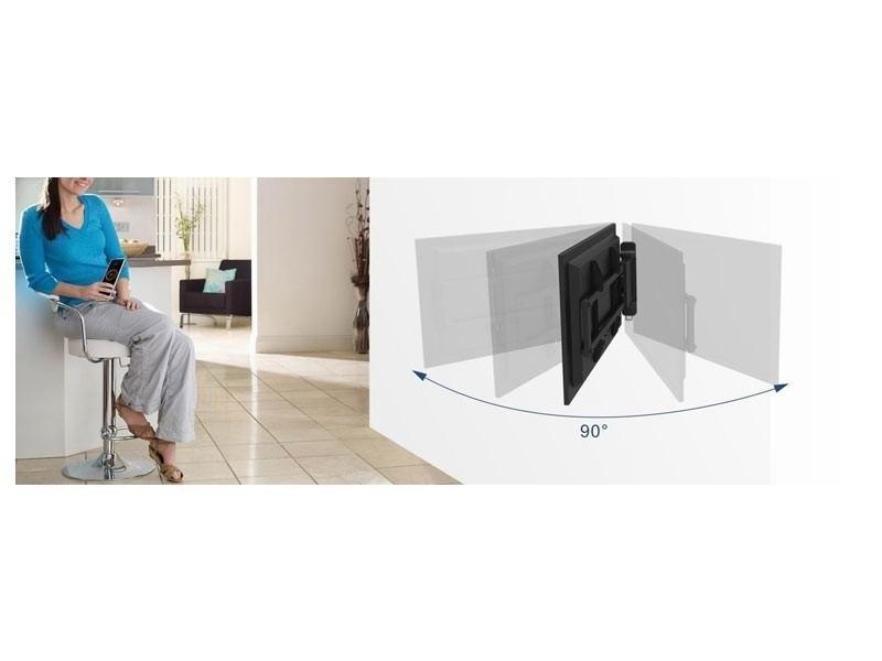 MonLines mySwing MSM04 elektrische TV Wandhalterung, schwarz, 90° Schwenkbereich