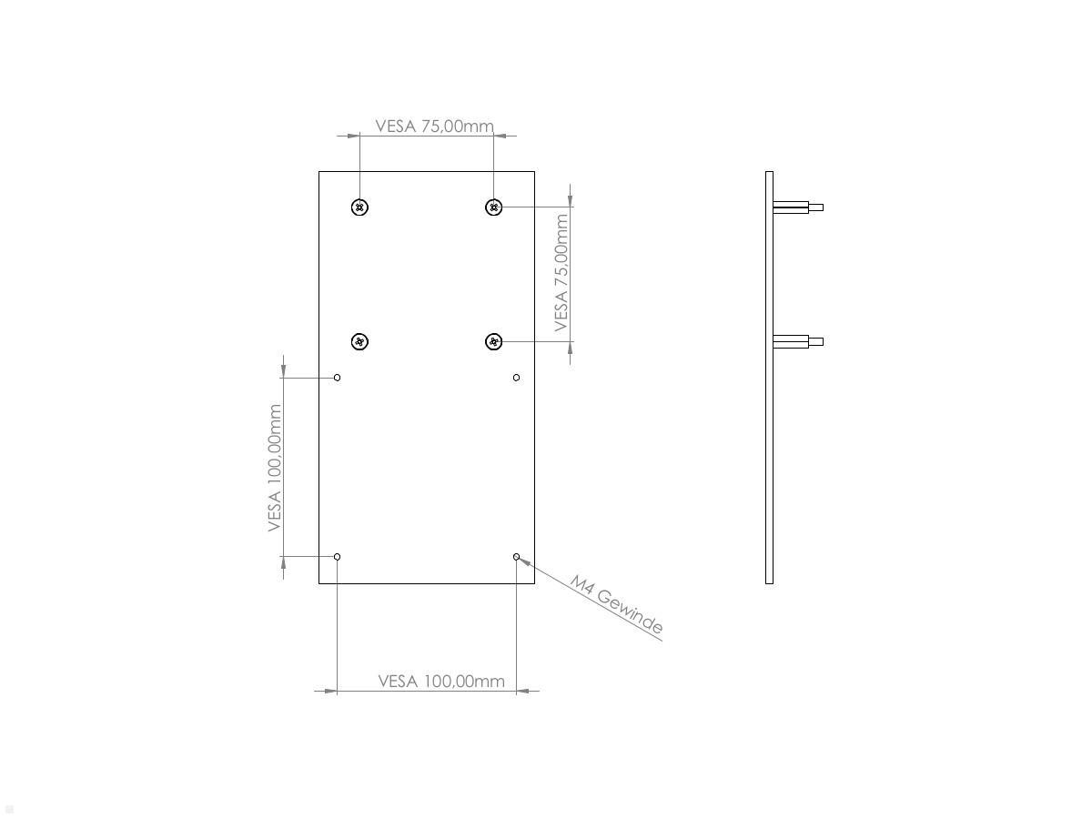 MonLines V070 VESA Adapter für Samsung C32F39 Maße