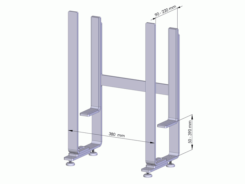 MonLines PC-Halterung Standfuß, schwarz Maße