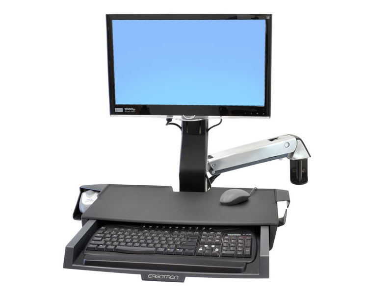 Ergotron 45-260-026 StyleView Sit-Stand Combo mit Ablagefläche