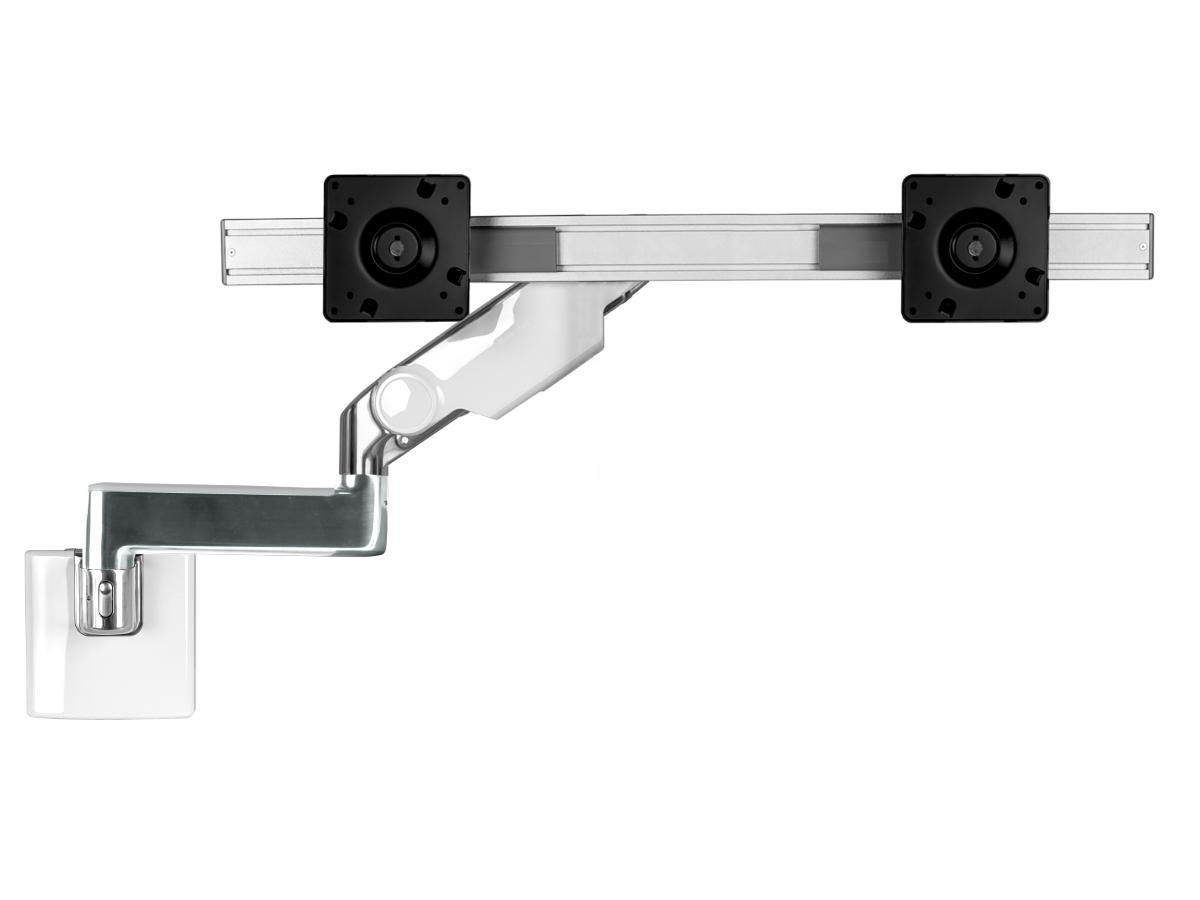 Humanscale M10 Dual Monitor Wandhalterung weiß (M10HMWE2W) Vorderansicht