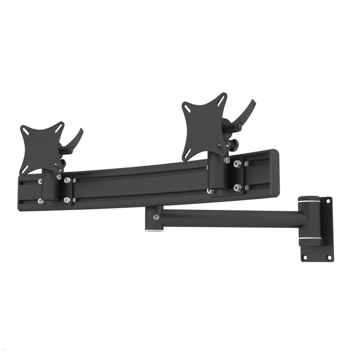 MonLines MWH223B TFT-Star schwenkbarer Wandhalter für 2 Monitore mit Para System, schwarz