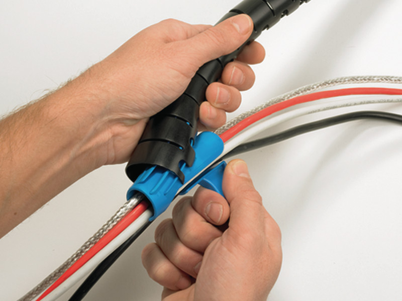 HellermannTyton Kabelbündelschlauch HWPP16L2 (161-64205) grau Hilfe zum Kabel durchziehen