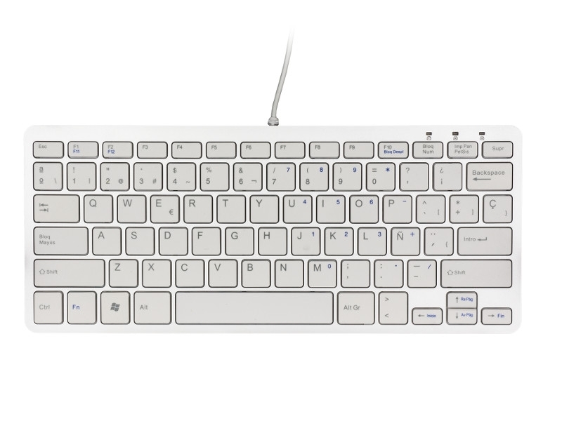 R-Go Compact Tastatur QWERTY (ES) drahtgebunden RGOECESPW, weiß