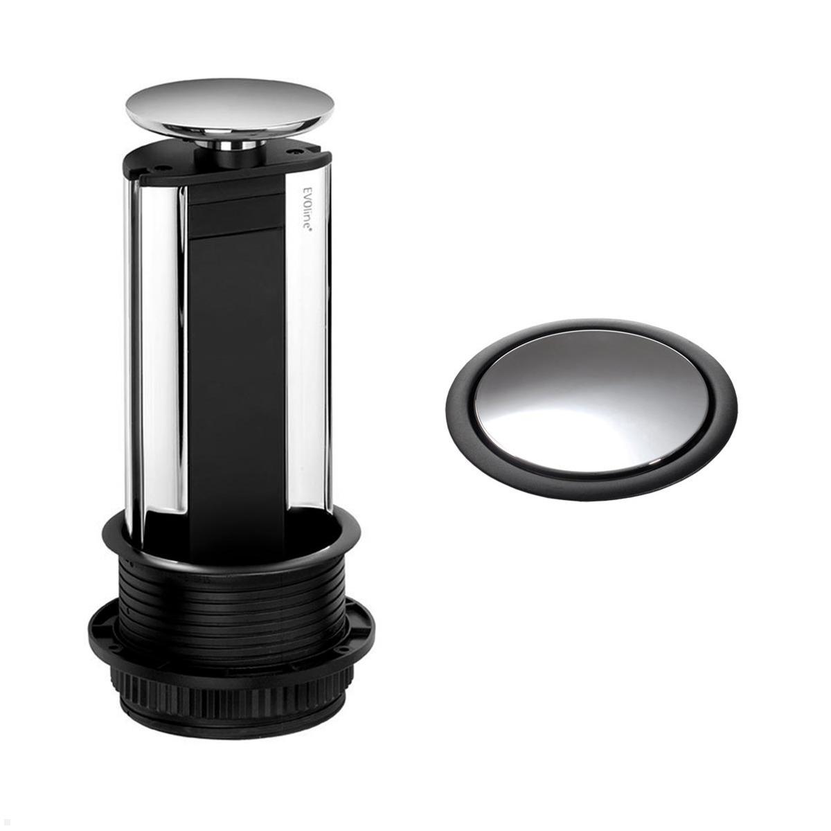 EVOline Zubehör Wippdeckel für Port Steckdose, edelstahlfarben lackiert