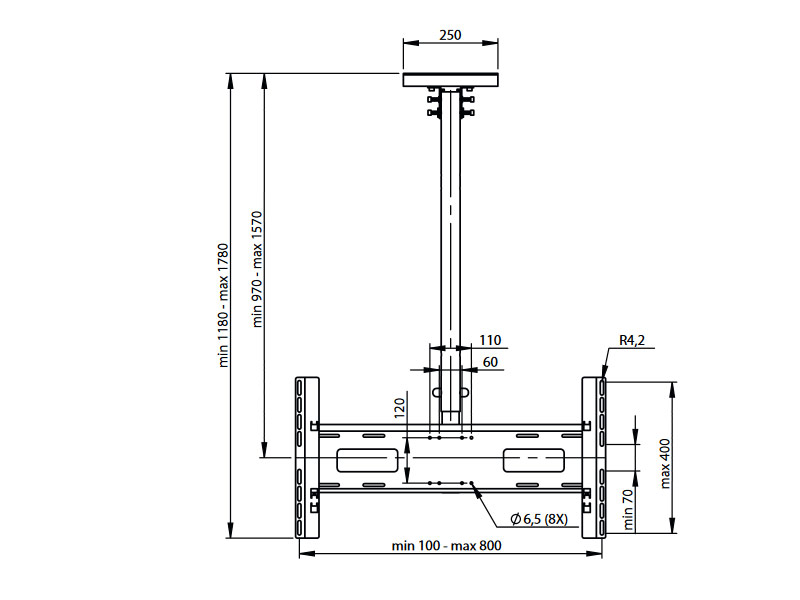 SMS Func CH VST2 Monitor an die Decke montieren