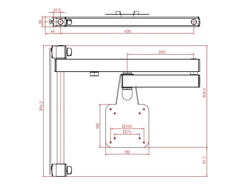 Novus SKY 14N TV Wandhalterung schwenkbar Maße