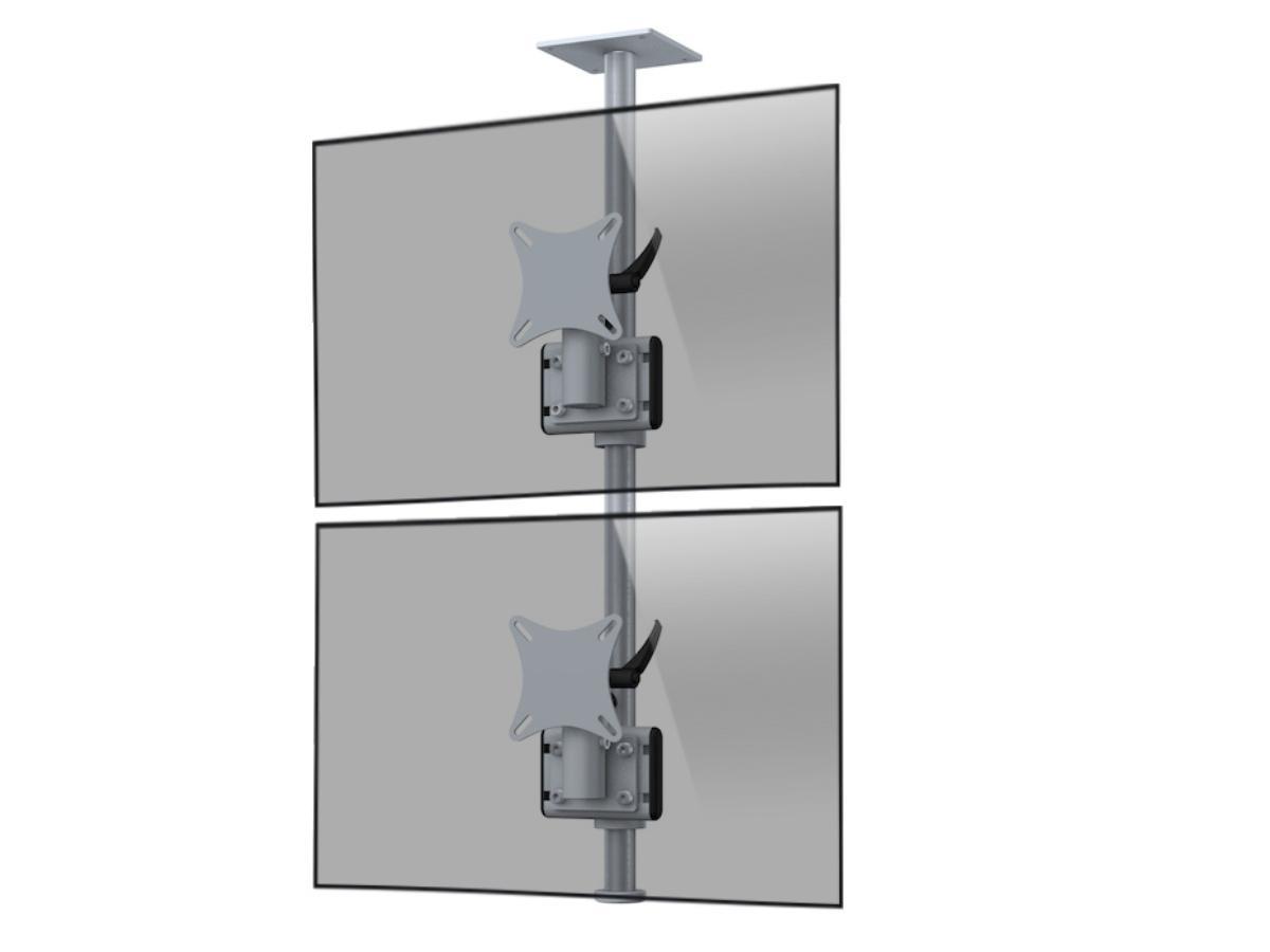 MonLines MDH201G Flat 2-fach vertikal Monitor Deckenhalter 25-30 Zoll, grau Deckenhalterungl
