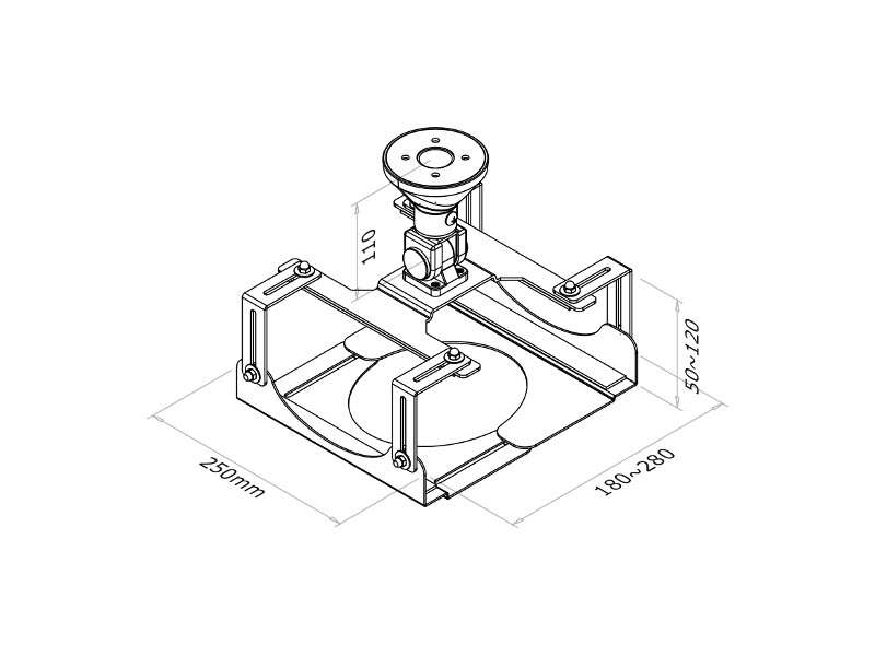 NewStar BEAMER-C300 Deckenhalterung Zeichnung