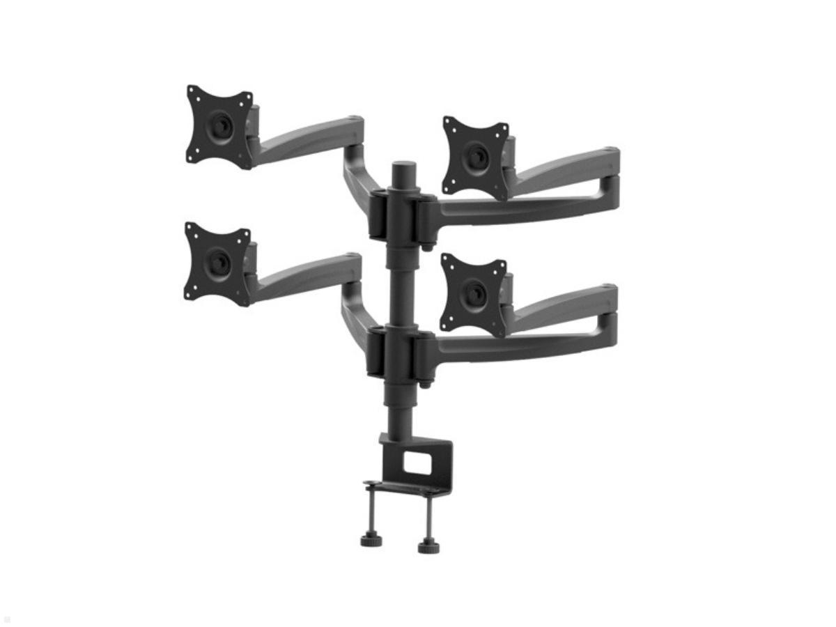 Edbak DM141 Monitorhalterung für 4 Monitore bis 27 Zoll, schwarz
