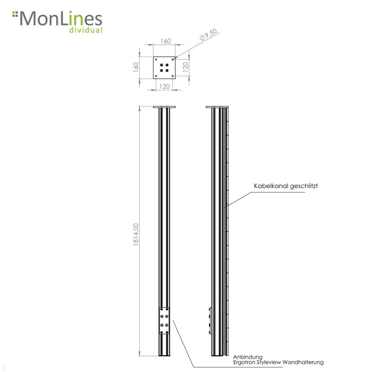 MonLines Deckenbefestigung für Ergotron StyleView Sit-Stand Combo Arm