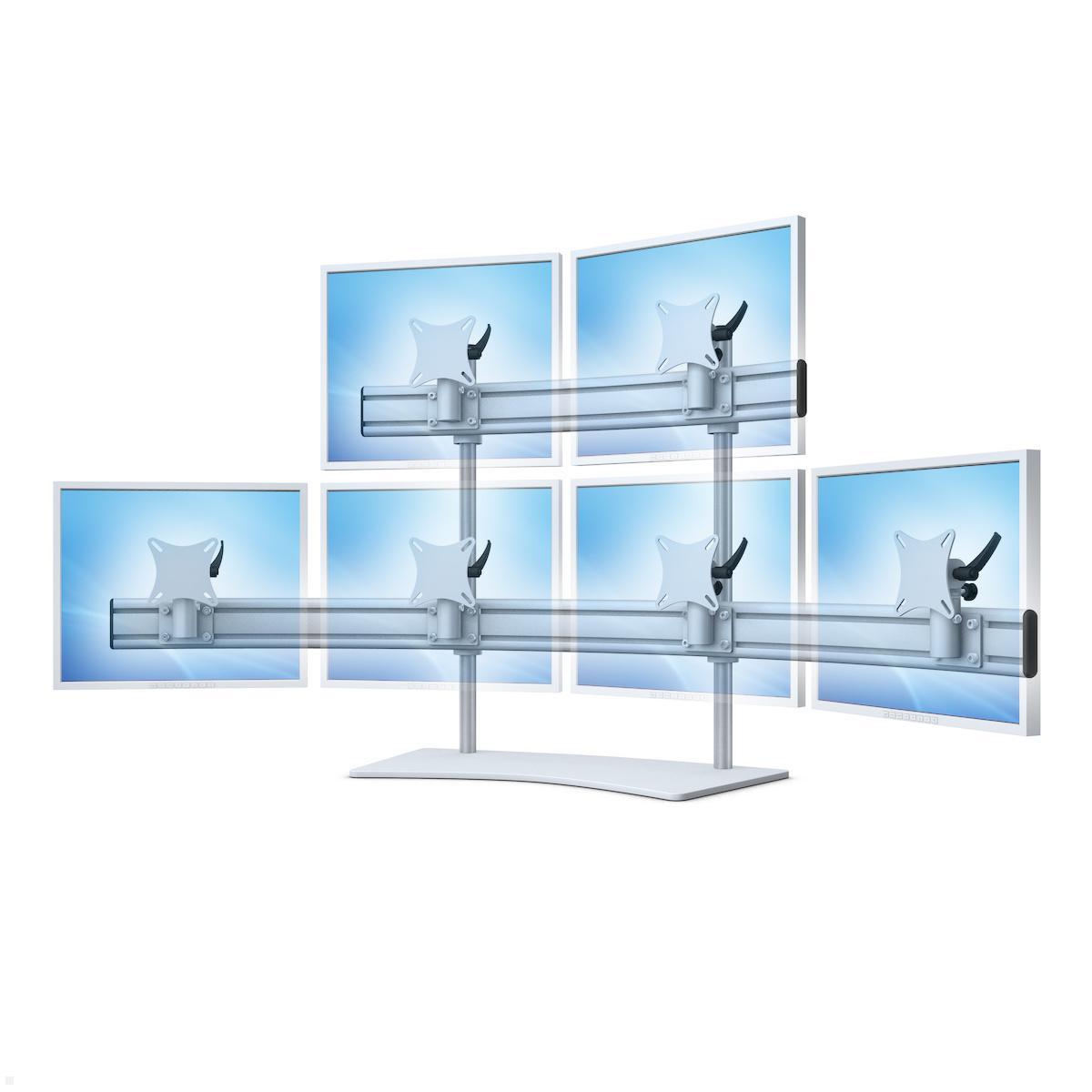 MonLines MTH305G Para 4+2 Monitor Tischhalter Standfuß bis 19 Zoll, grau, Anwendung