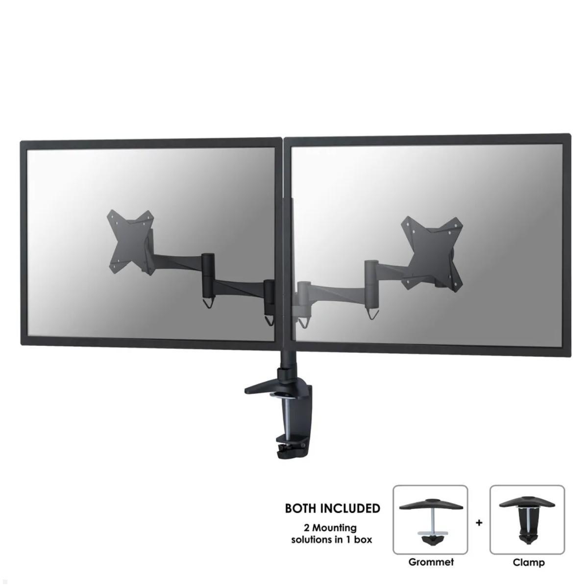 Dual Monitorhalterung mit Tischklemme Neomounts FPMA-D1330DBLACK 