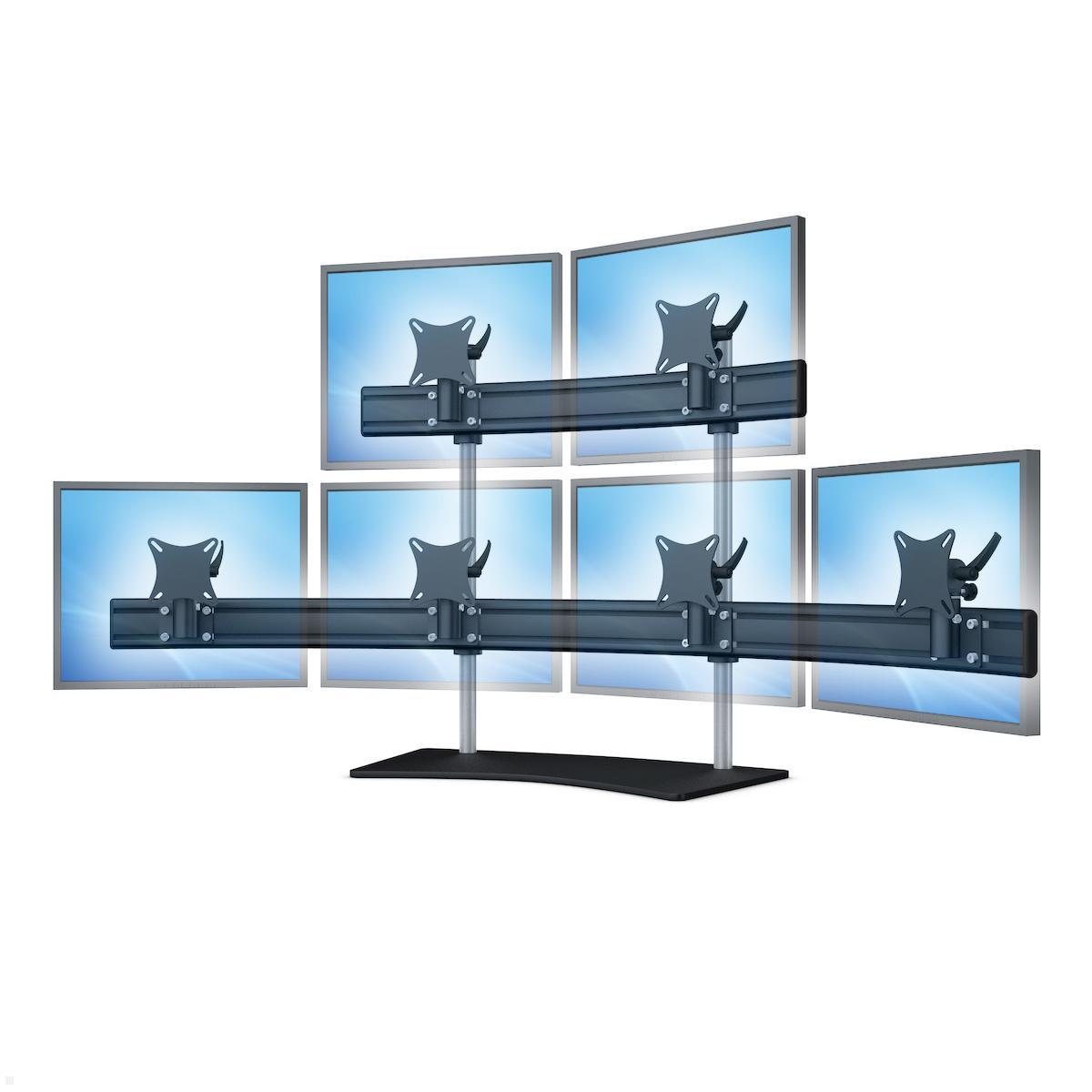 MonLines MTH305B Para 4+2 Monitor Tischhalter Standfuß bis 19 Zoll, schwarz, Anwendung