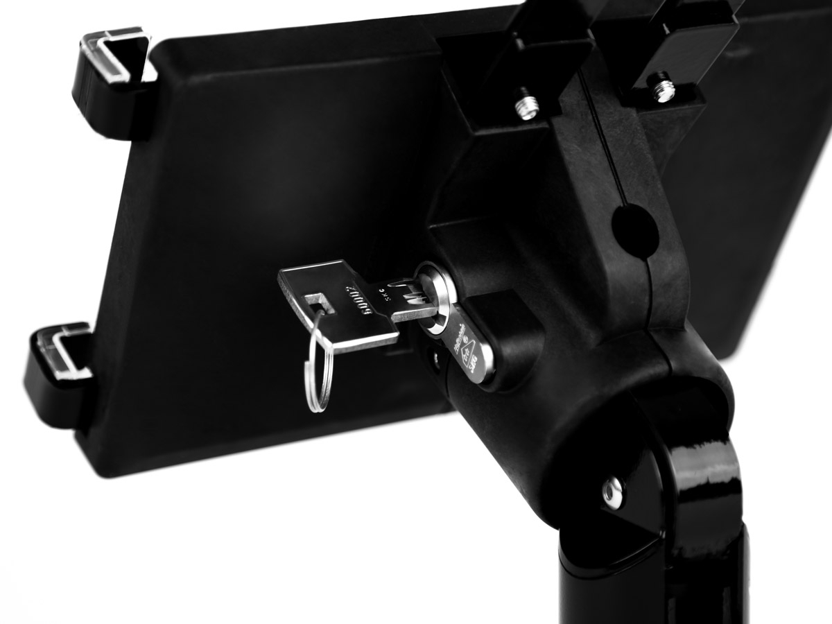 Gripzo Tablet Tisch Halterung XL drehbar 12-13 Zoll DS, schwarz abschließbar