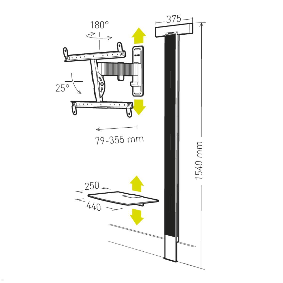 Erard EXOSTAND 600 TV Wandhalterung bis 85 Zoll, Funktionen