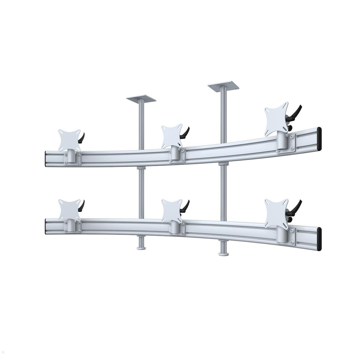 MonLines MDH225G Para 3+3 Monitor Deckenhalterung bis 32 Zoll, grau