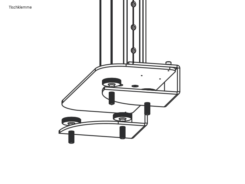 SMS Monitor Tischhalterung 2 x Dual Tischklemme