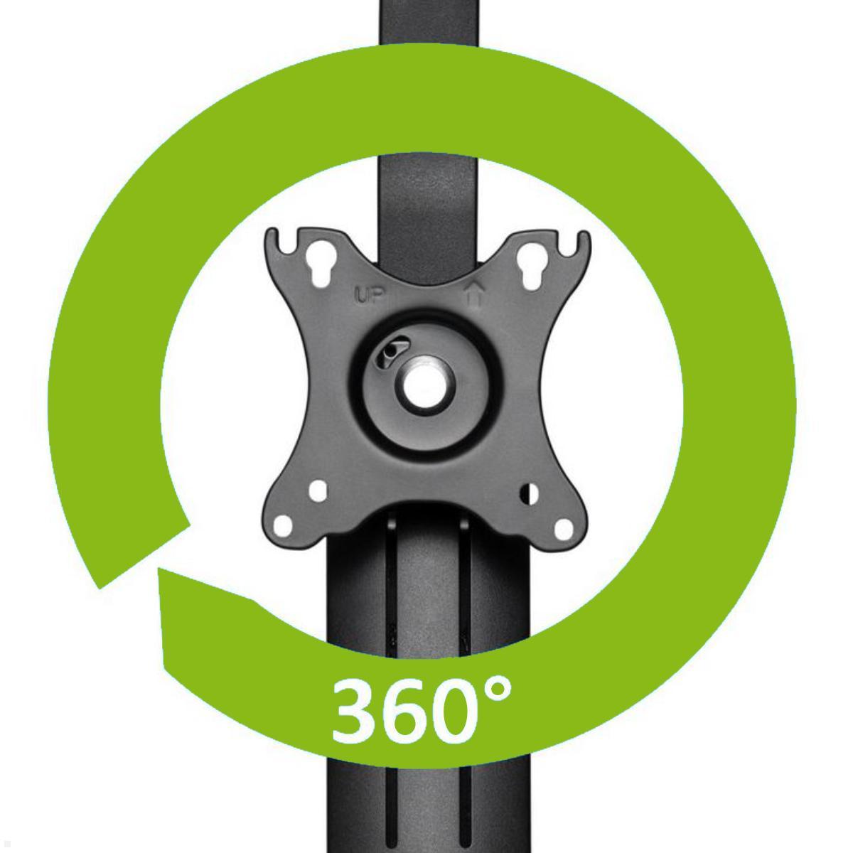 MonLines MTS600B Tisch Monitorständer bis 32 Zoll, höhenverstellbar, schwarz 360° drehbar