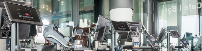 Halterungen für Zeiterfassungsterminal am Point of Sale / Kassenbereich