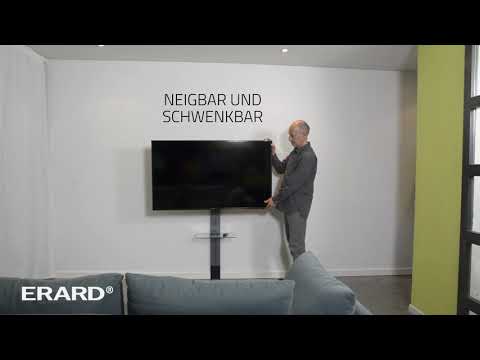 Erard EXOSTAND PRO TV Wandhalterung bis 85 Zoll mit Glasablage, Rigips